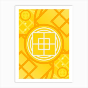 Geometric Abstract Glyph in Happy Yellow and Orange n.0098 Art Print