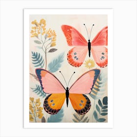 Butterflies In The Garden 1 Art Print