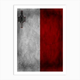 Malta Flag Texture Art Print