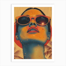 Sexy Girl In Sunglasses Art Print