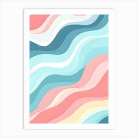 Abstract Waves in Pastel Colors 1 Art Print