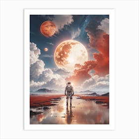 Astronaut In Space Print  Art Print