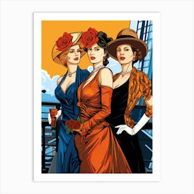 Titanic Ladies Pop Art Style 2 Art Print