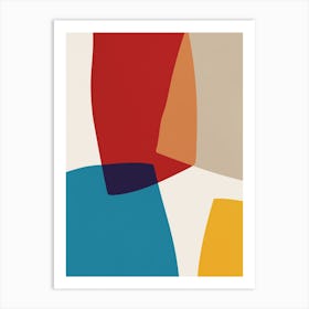 Bold Abstract Red Blue Yellow C1 Art Print