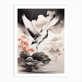 Crane Painting Art Print