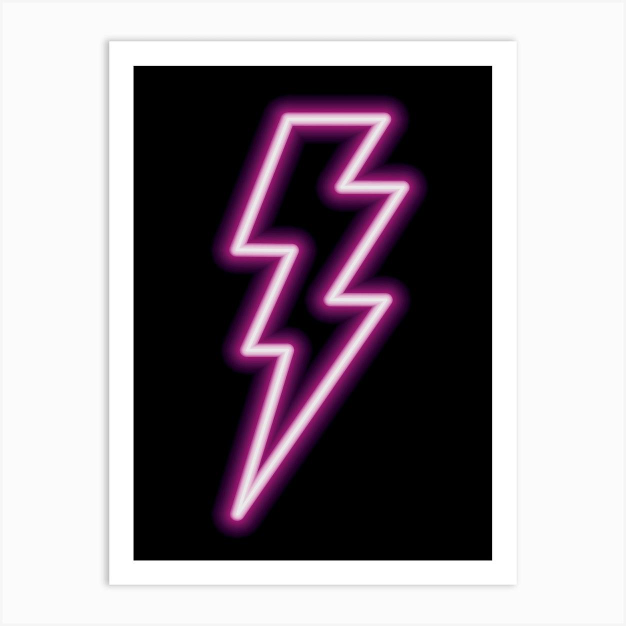 neon lightning bolt pink