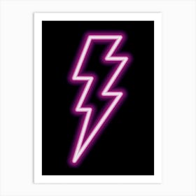 Neon Pink Lightning Bolt Art Print