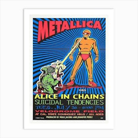 Metallica Blacklight Velodrome Field Concert Artist Signed Poster Art Print