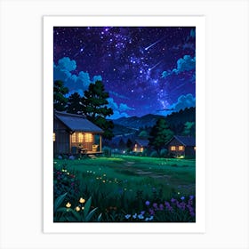 Night Sky Anime aesthetic 21 Art Print