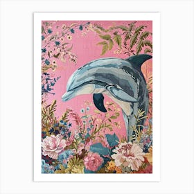 Floral Animal Painting Dolphin 1 Art Print