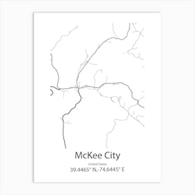 Mckee City,United States Minimalist Map Poster