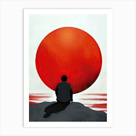 Red Sun, Minimalism 1 Art Print