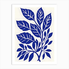 Blue Leaves Art Print