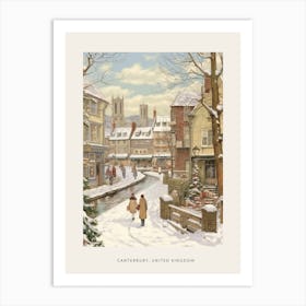 Vintage Winter Poster Canterbury United Kingdom 4 Art Print
