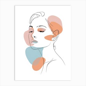 A Stunning Minimalist Portrait Of A Woman Created . Art Print