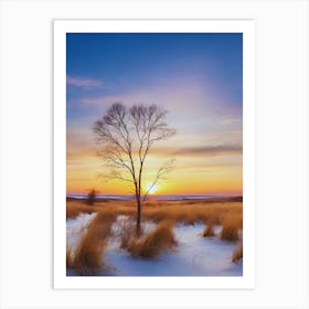 Lone Tree In The Snow Art Print