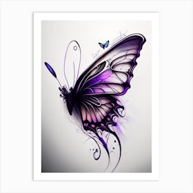 Butterfly Outline Graffiti Illustration 1 Art Print