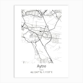 Aytre,France Minimalist Map Art Print