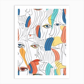 Colourful Abstract Face Illustration 2 Art Print