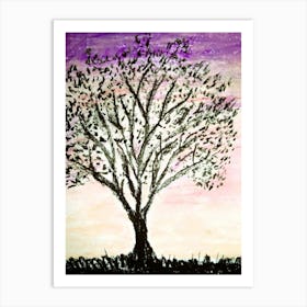 Tree At Sunset Art Print