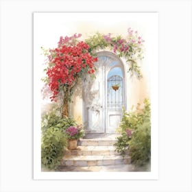 Haifa, Israel   Mediterranean Doors Watercolour Painting 3 Art Print