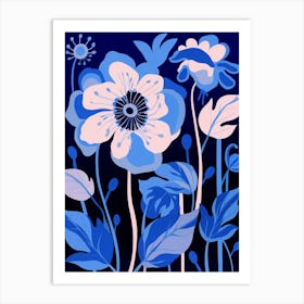 Blue Flower Illustration Hellebore 3 Art Print