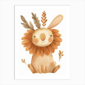 Lionhead Rabbit Kids Illustration 2 Art Print