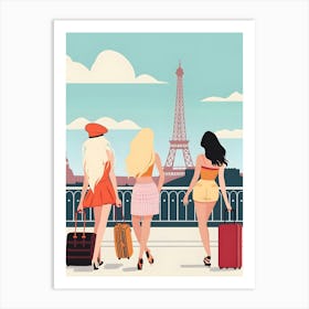 Three Women In Paris Art Print