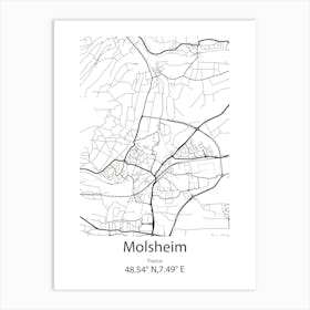 Molsheim,France Minimalist Map Art Print