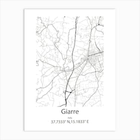 Giarre,Italy Minimalist Map Art Print