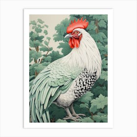 Ohara Koson Inspired Bird Painting Rooster 2 Art Print