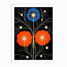 Nigella 1 Hilma Af Klint Inspired Flower Illustration Art Print