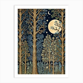 William Morris Moonlight In The Forest 45 Art Print