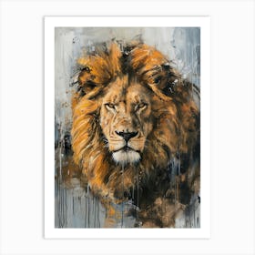 Barbary Lion Symbolic Acrylic Painting 1 Art Print