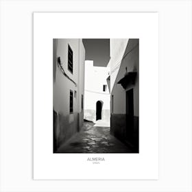 Poster Of Almeria, Spain, Black And White Analogue Photography 2 Art Print