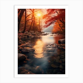 Autumn Forest River Art Print