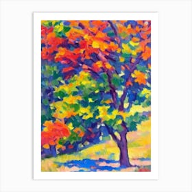 Norway Maple tree Abstract Block Colour Art Print