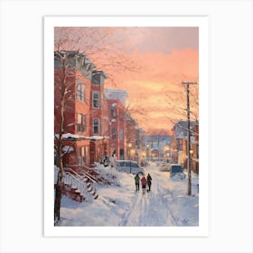 Dreamy Winter Painting Boston Usa 3 Art Print