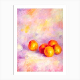 Oranges On Sunset Pink Fruit Art Print