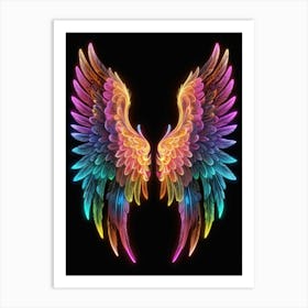 Neon Angel Wings 30 Art Print