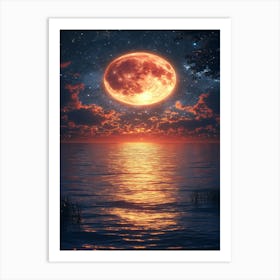 Full Moon Over Water 28 Art Print