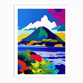 Pico Island Portugal Colourful Painting Tropical Destination Art Print