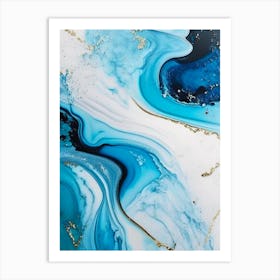 Water Splatter Water Waterscape Marble Acrylic Painting 1 Art Print