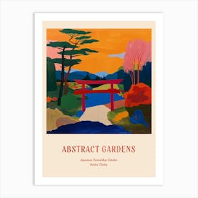 Colourful Gardens Japanese Friendship Garden Usa 3 Red Poster Art Print