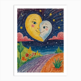 Moon And Sun Art Print