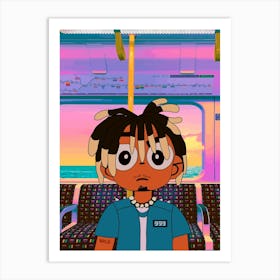 juice wrld on train Art Print