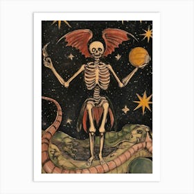 Medieval Death Card Illustration (Rare) Art Print