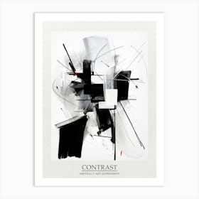 Contrast Abstract Black And White 4 Poster Art Print