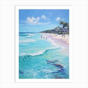 An Oil Painting Of Tulum Beach, Riviera Maya Mexico 2 Art Print
