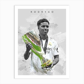 Rodrygo Real Madrid Drawing Art Print